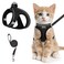 SALFSE Cat Harness and Leash for Walking Escape Proof Adjustable Kitten Vest Harness Reflective Soft Mesh Puppy Harness for Outdoor Comfort Fit Easy to Control Black S
