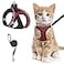 SALFSE Cat Harness and Leash for Walking Escape Proof Adjustable Kitten Vest Harness Reflective Soft Mesh Puppy Harness for Outdoor Comfort Fit Easy to Control Red M