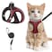 SALFSE Cat Harness and Leash for Walking Escape Proof Adjustable Kitten Vest Harness Reflective Soft Mesh Puppy Harness for Outdoor Comfort Fit Easy to Control Red M