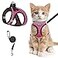 SALFSE Cat Harness and Leash for Walking Escape Proof Adjustable Kitten Vest Harness Reflective Soft Mesh Puppy Harness for Outdoor Comfort Fit Easy to Control Pink S