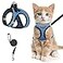 SALFSE Cat Harness and Leash for Walking Escape Proof Adjustable Kitten Vest Harness Reflective Soft Mesh Puppy Harness for Outdoor Comfort Fit Easy to Control Blue M