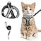 SALFSE Cat Harness and Leash for Walking Escape Proof Adjustable Kitten Vest Harness Reflective Soft Mesh Puppy Harness for Outdoor Comfort Fit Easy to Control Gray XXS
