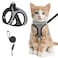SALFSE Cat Harness and Leash for Walking Escape Proof Adjustable Kitten Vest Harness Reflective Soft Mesh Puppy Harness for Outdoor Comfort Fit Easy to Control Gray XXS