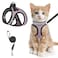 SALFSE Cat Harness and Leash for Walking Escape Proof Adjustable Kitten Vest Harness Reflective Soft Mesh Puppy Harness for Outdoor Comfort Fit Easy to Control Lpink XS