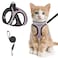 SALFSE Cat Harness and Leash for Walking Escape Proof Adjustable Kitten Vest Harness Reflective Soft Mesh Puppy Harness for Outdoor Comfort Fit Easy to Control Lpink XS