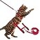 PUPTECK Adjustable Cat Harness and Leash Set Escape Proof Kitten Strap Collar for Walking Travel Red