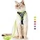 Supet Cat Harness and Leash Escape Proof Adjustable Breathable Cat Vest Harness with Reflective Trim Cat Leash Set for Large Small Cats Kittens Puppies
