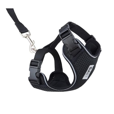 RC Pet Products RC Pets Adventure Kitty Cat Harness Adjustable Airmesh Vest with DRing and 6ft Leash for Walking and Travel Black Large