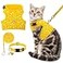 BINGPET Cat Harness with Leash and Collar for Walking Escape Proof with 59 Inches Leash Adjustable Soft Vest Harnesses for Medium Large Cats Bee