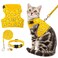 BINGPET Cat Harness with Leash and Collar for Walking Escape Proof with 59 Inches Leash Adjustable Soft Vest Harnesses for Medium Large Cats Bee