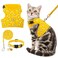 BINGPET Cat Harness with Leash and Collar for Walking Escape Proof with 59 Inches Leash Adjustable Soft Vest Harnesses for Medium Large Cats Bee