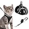 rabbitgoo Cat Harness and Leash Set for Walking Escape Proof Adjustable Soft Kittens Vest with Reflective Strip for Cats Comfortable Outdoor Vest Black S
