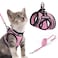 rabbitgoo Cat Harness and Leash Set for Walking Escape Proof Adjustable Soft Kittens Vest with Reflective Strip for Cats Comfortable Outdoor Vest Pink S