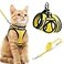 rabbitgoo Cat Harness and Leash Stepin Escape Proof Kitten Harness Set Soft Comfortable Cat Vest Easy to Wear and Adjust Reflective for Safe Outdoor Walking Bright Yellow Medium