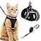 rabbitgoo Cat Harness and Leash Stepin Escape Proof Kitten Harness Set Soft Comfortable Cat Vest Easy to Wear and Adjust Reflective for Safe Outdoor Walking Black Medium