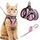 rabbitgoo Cat Harness and Leash Stepin Escape Proof Kitten Harness Set Soft Comfortable Cat Vest Easy to Wear and Adjust Reflective for Safe Outdoor Walking Pink Medium