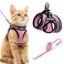 rabbitgoo Cat Harness and Leash Stepin Escape Proof Kitten Harness Set Soft Comfortable Cat Vest Easy to Wear and Adjust Reflective for Safe Outdoor Walking Pink Medium