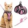 rabbitgoo Cat Harness and Leash Stepin Escape Proof Kitten Harness Set Soft Comfortable Cat Vest Easy to Wear and Adjust Reflective for Safe Outdoor Walking Pink Medium