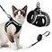 rabbitgoo Cat Harness and Leash Set for Walking Escape Proof Adjustable Soft Kittens Vest with Reflective Strip for Cats Comfortable Outdoor Vest Black L