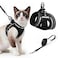 rabbitgoo Cat Harness and Leash Set for Walking Escape Proof Adjustable Soft Kittens Vest with Reflective Strip for Cats Comfortable Outdoor Vest Black L