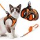 rabbitgoo Cat Harness and Leash Stepin Escape Proof Kitten Harness Set Soft Comfortable Cat Vest Easy to Wear and Adjust Reflective for Safe Outdoor Walking Light Orange Large