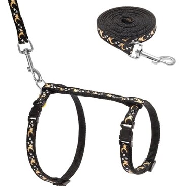 SCIROKKO Cat Harness and Leash Set Escape Proof Adjustable for Outdoor Walking with Safety Buckle for Small Animals Glow in The Dark