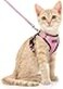 Dooradar Cat Harness and Leash Set Escape Proof Safe Adjustable Kitten Vest Harnesses for Walking Easy Control Soft Breathable Mesh Jacket with Reflective Strips for Cats Pink S