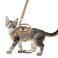 SALFSE Tactical Cat Harness and Leash Set for Walking Escape Proof Adjustable Large Cat Vest Harness with Molle Patches Soft Mesh Padding Rubber Handle Easy to Control Khaki
