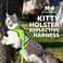 Kitty Holster Reflective Cat Harness HighVisibility Cat Harness for Travel Day and Night Walking Soft Cotton Cat Accessories Breathable Secure Washable Made in USA Loud Lime XS