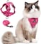 skmeditec Cat Harness and Leash Set Upgraded Escape Proof Adjustable Vest with Lead for Kitten Puppy Outdoor Walking Soft Breathable Mesh Jacket with Reflective Strips for Dark Night M Rose Pink