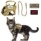 SEZDEKI Tactical Cat Harness and Leash Set for Walking Escape Proof Adjustable Large Cat Vest Harness with Patches Soft Mesh Padding Rubber Handle Easy to Control Khaki Harness Leash