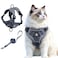 skmeditec Cat Harness and Leash Set Upgraded Escape Proof Adjustable Vest with Lead for Large Cat Small Dog Puppy Outdoor Walking Soft Breathable Mesh Jacket with Reflective Strips for Dark Night L Gr