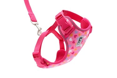 RC Pet Products RC Pets Adventure Kitty Cat Harness Adjustable Airmesh Vest with DRing and 6ft Leash for Walking and Travel Lil Heart Medium