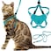 OutdoorBengal Houdini Escape Proof Kitten Harness and Leash Set by Turquoise Small Cat Harness for Walking
