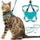 OutdoorBengal Houdini Escape Proof Kitten Harness and Leash Set by Turquoise Small Cat Harness for Walking