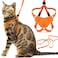 OutdoorBengal Houdini Escape Proof Cat Harness and Leash Set by Orange Medium Cat Harness for Walking