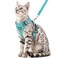pangdi Cat Harness and Leash Escape Proof Medium Kitten Harness Bengal Cat Vest for Walking Travel Turquoise M