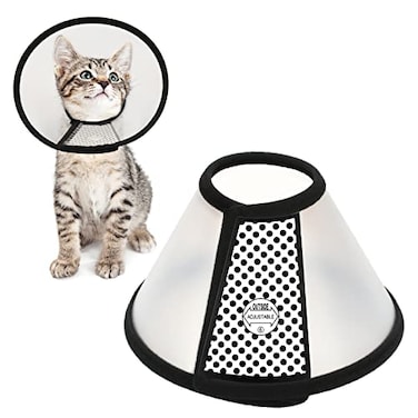 Depets Adjustable Recovery Pet Cone ECollar for Cats Kittens Rabbits Plastic Elizabeth Protective Collar Wound Healing Practical Neck Cover Neck Girth 61 in