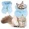 FACULX Cat Recovery Collar Soft Adjustable Cat Cone Alternative Lightweight Fasteners Collars for Cats Kittens Puppies After Stop Licking and Daily Use Gray Blue Neck5598