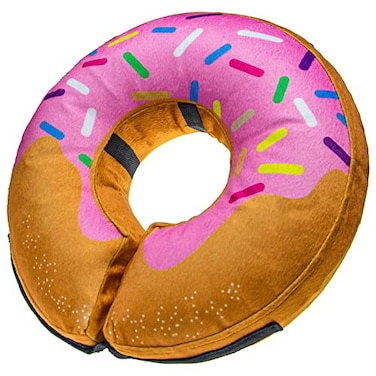 BENCMATE Inflatable Dog Cone Collar Alternative Soft Dog Cone for Small Medium Large Dogs and Cats Neck Recovery ECollar Donut Collar After Surgery Large DonutStrawberry