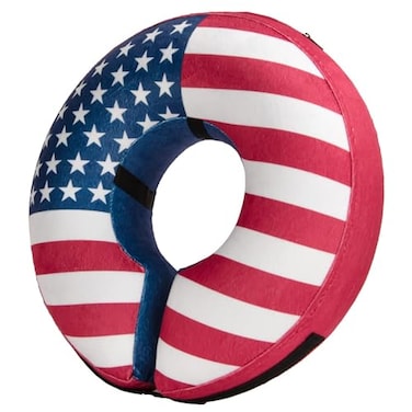 BENCMATE Inflatable Dog Cone Collar Alternative Soft Dog Cone for Small Medium Large Dogs and Cats Neck Recovery ECollar Donut Collar After Surgery Medium Flag