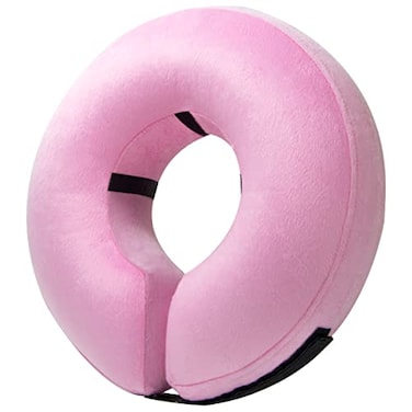 BENCMATE Inflatable Dog Cone Collar Alternative Soft Dog Cone for Small Medium Large Dogs and Cats Neck Recovery ECollar Donut Collar After Surgery Large Pink