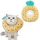 ANWA Adjustable Cat Cone Collar Soft Cute Cat Donut Collar After Surgery Kitten Recovery Cones to Stop Licking