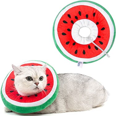 ANWA Adjustable Cat Cone Collar Soft Cute Cat Donut Collar After Surgery Kitten Recovery Cones to Stop Licking