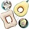 Frienda 2 Pieces Adjustable Cat Cone Cat Recovery Collar Kitten Cones After Surgery Pet Neck Strap Elizabethan Donut Toast Neck Cone Collar with Edge for Kitten