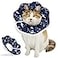 QIYADIN Soft Cat Cone Adjustable Recovery Collar After Surgery to Prevent Licking Wound Protective Cat Neck Cone Comfortable Pet Elizabethan Collar for Cats Kittens and Puppies L