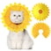 Sadnyy Sunflower Cat Recovery Cone Collar Soft Cotton Pet Cone Collar Adjustable Sunflower Elizabeth Postoperative Protection for Cats and DogsMedium
