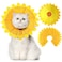 Sadnyy Sunflower Cat Recovery Cone Collar Soft Cotton Pet Cone Collar Adjustable Sunflower Elizabeth Postoperative Protection for Cats and DogsMedium