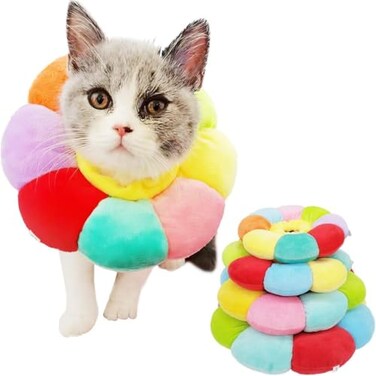KUDES Cat Small Dog Recovery Collar Cute Neck Cone After Surgery Adjustable Pet E Collar Wound Healing Protective Cone Surgery Recovery Elizabethan Collars for Small Pet XSWithin 3lb