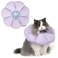 H HIDREAM Cat Cone CollarCute Waterproof Cat Recovery CollarAntiBite Lick Wound Healing Safety Elizabethan e Collar for CatsPurple Flower AllSeason Style